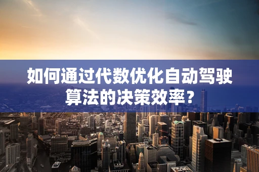 如何通过代数优化自动驾驶算法的决策效率？