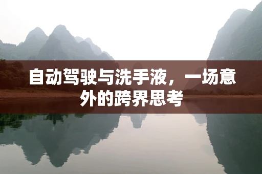 自动驾驶与洗手液，一场意外的跨界思考