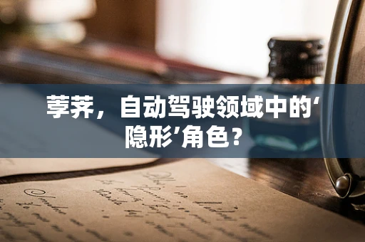 荸荠，自动驾驶领域中的‘隐形’角色？