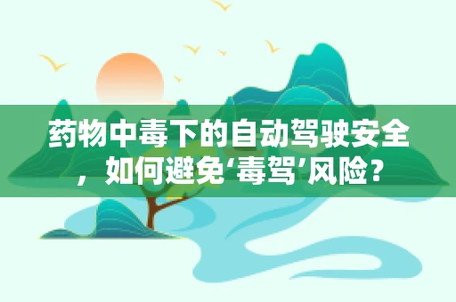 药物中毒下的自动驾驶安全，如何避免‘毒驾’风险？