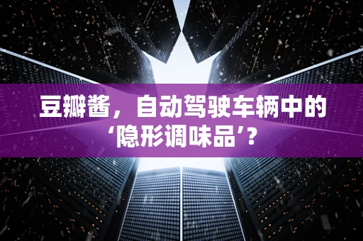 豆瓣酱，自动驾驶车辆中的‘隐形调味品’？