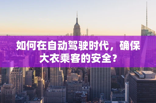 如何在自动驾驶时代，确保大衣乘客的安全？