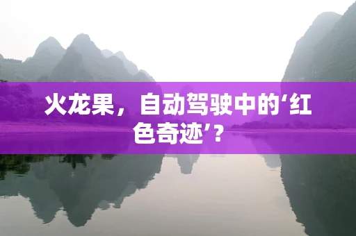 火龙果，自动驾驶中的‘红色奇迹’？