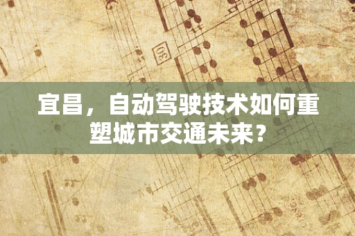宜昌，自动驾驶技术如何重塑城市交通未来？