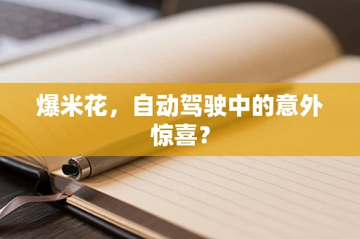爆米花，自动驾驶中的意外惊喜？