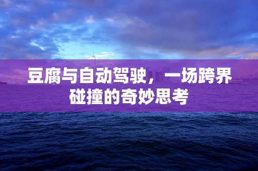 豆腐与自动驾驶，一场跨界碰撞的奇妙思考