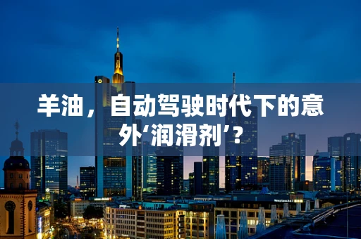 羊油，自动驾驶时代下的意外‘润滑剂’？