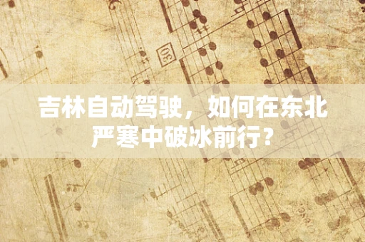 吉林自动驾驶，如何在东北严寒中破冰前行？