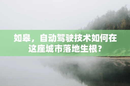如皋，自动驾驶技术如何在这座城市落地生根？