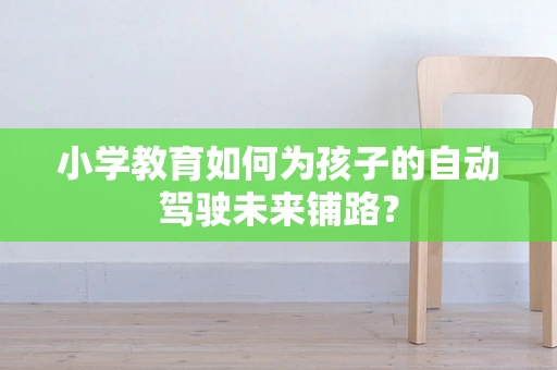 小学教育如何为孩子的自动驾驶未来铺路？