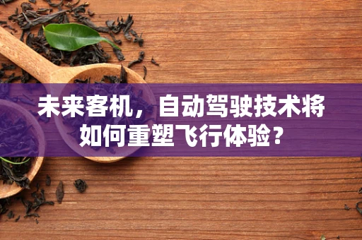 未来客机，自动驾驶技术将如何重塑飞行体验？