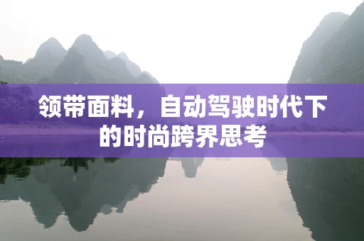 领带面料，自动驾驶时代下的时尚跨界思考