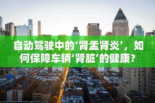 自动驾驶中的‘肾盂肾炎’，如何保障车辆‘肾脏’的健康？