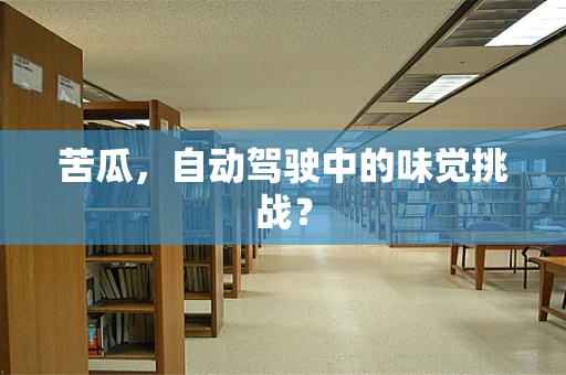 苦瓜，自动驾驶中的味觉挑战？