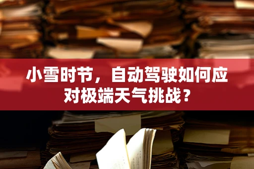 小雪时节，自动驾驶如何应对极端天气挑战？