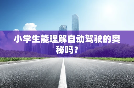 小学生能理解自动驾驶的奥秘吗？