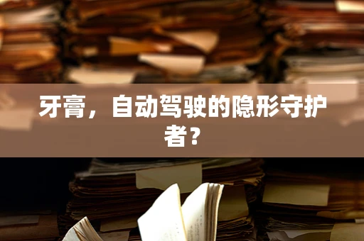 牙膏，自动驾驶的隐形守护者？