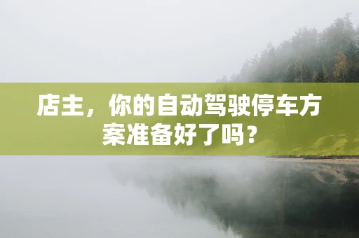 店主，你的自动驾驶停车方案准备好了吗？