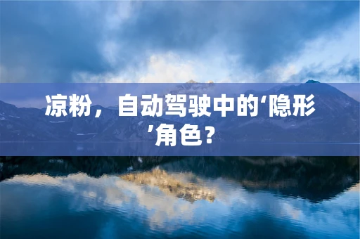 凉粉，自动驾驶中的‘隐形’角色？