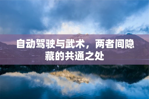 自动驾驶与武术，两者间隐藏的共通之处