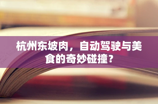 杭州东坡肉，自动驾驶与美食的奇妙碰撞？