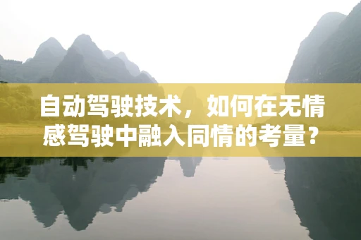 自动驾驶技术，如何在无情感驾驶中融入同情的考量？