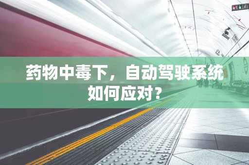 药物中毒下，自动驾驶系统如何应对？