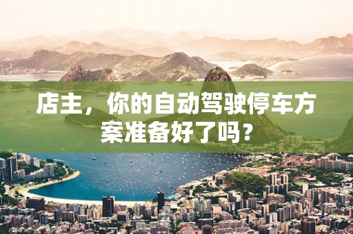 店主，你的自动驾驶停车方案准备好了吗？