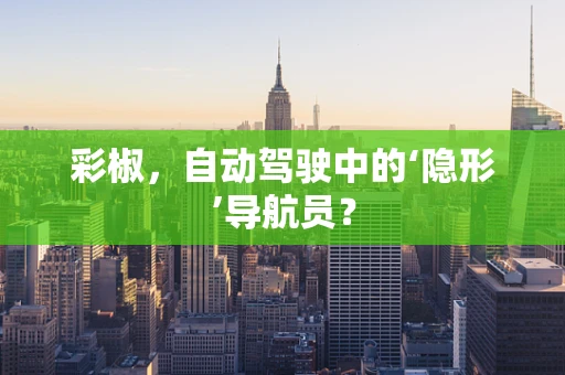 彩椒，自动驾驶中的‘隐形’导航员？