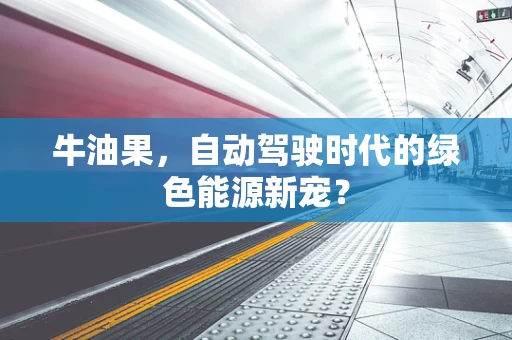 牛油果，自动驾驶时代的绿色能源新宠？