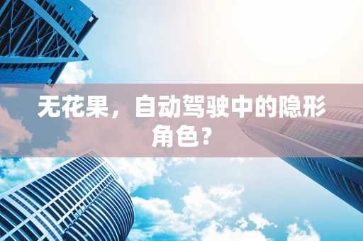 无花果，自动驾驶中的隐形角色？