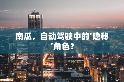 南瓜，自动驾驶中的‘隐秘’角色？