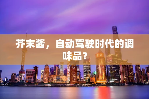 芥末酱，自动驾驶时代的调味品？