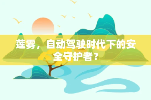 莲雾，自动驾驶时代下的安全守护者？