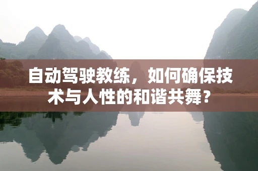自动驾驶教练，如何确保技术与人性的和谐共舞？