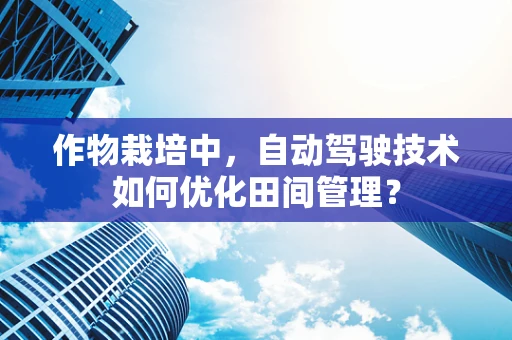 作物栽培中，自动驾驶技术如何优化田间管理？