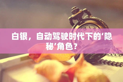 白银，自动驾驶时代下的‘隐秘’角色？