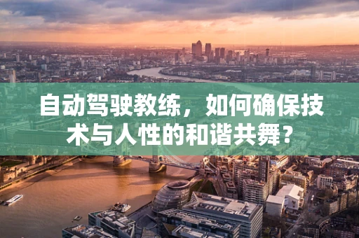 自动驾驶教练，如何确保技术与人性的和谐共舞？