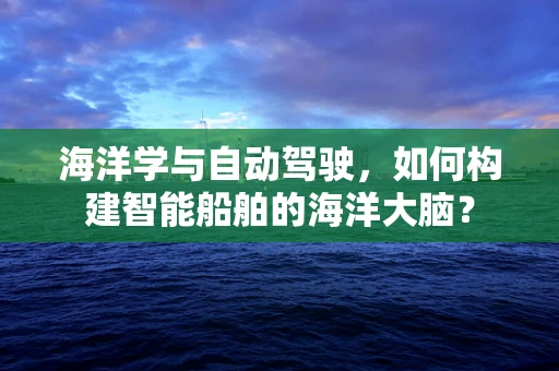 海洋学与自动驾驶，如何构建智能船舶的海洋大脑？