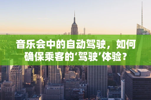 音乐会中的自动驾驶，如何确保乘客的‘驾驶’体验？