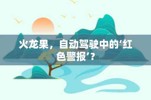 火龙果，自动驾驶中的‘红色警报’？
