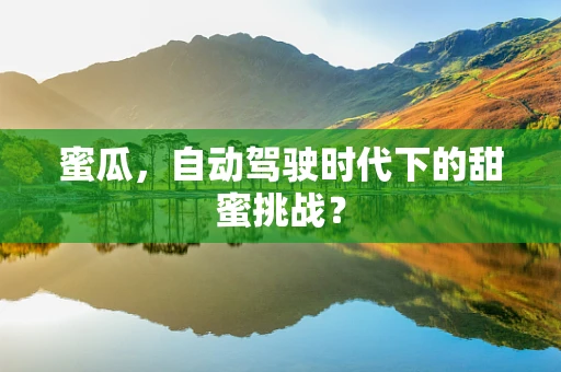 蜜瓜，自动驾驶时代下的甜蜜挑战？