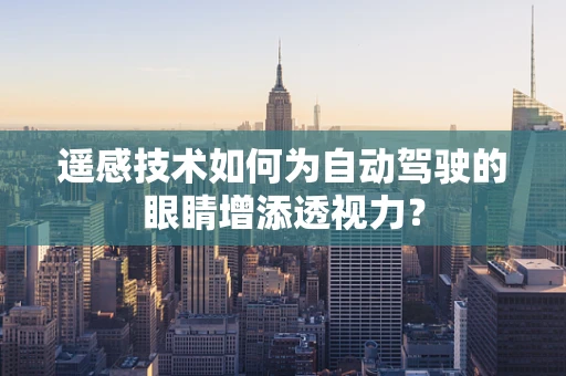 遥感技术如何为自动驾驶的眼睛增添透视力？