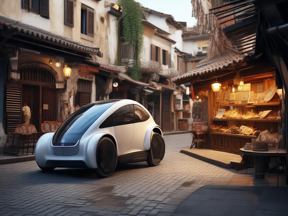 文化街上的自动驾驶,手工艺品店与未来出行